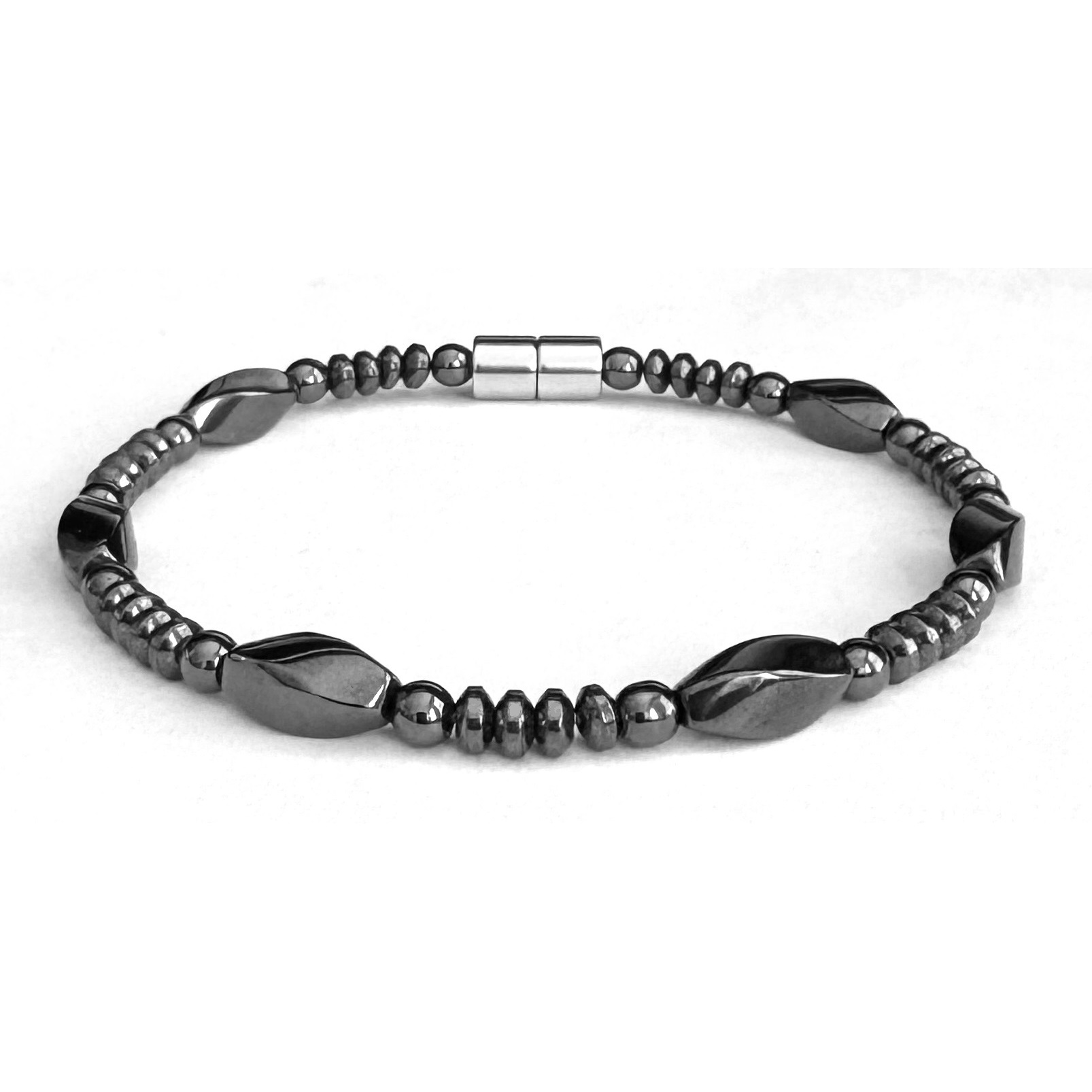 Twisted and Rondelle Hematite Magnetic Bracelet for Men and Women #MHB003